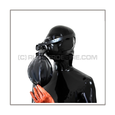 Respiratormask-set AIR-N2-H with breathing-reduction-angle-adaptor, head-harness and rebreathing-bag 2 litre